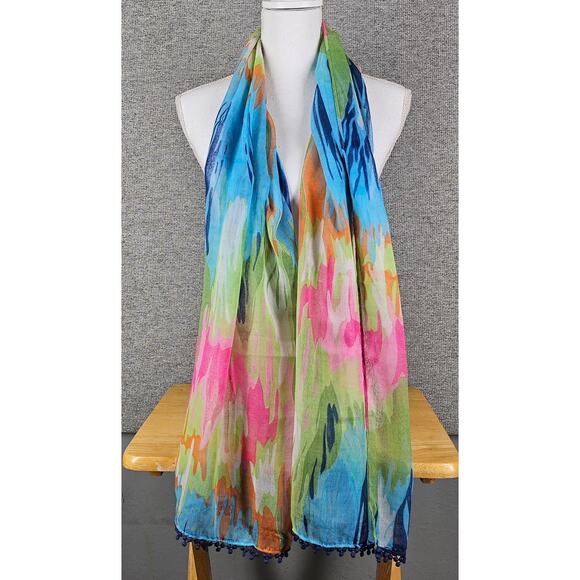 WOMEN’S MULTICOLOR SOFT FABRIC SCARF – PRE-OWNED – GOOD CONDITION - Picture 3 of 6